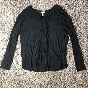 Pink Super Soft Large Black Long Sleeve Top 